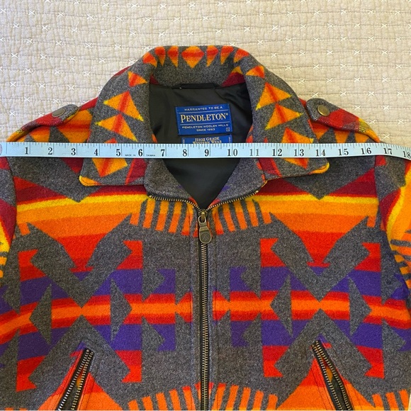 Pendleton Wool Jacket with Red and Orange Accents - Picture 5 of 9